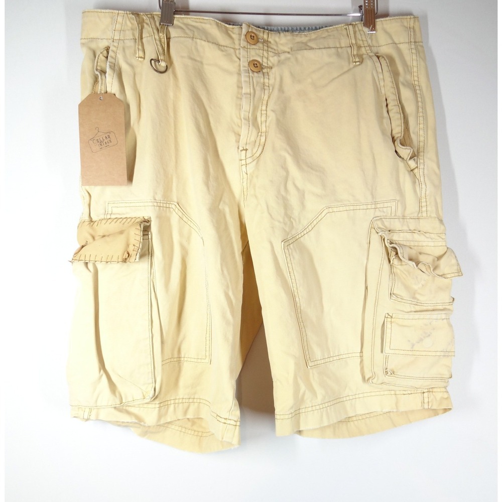 VTG Strivers Row Cargo Shorts Mens 36 Tan Utility Multi-Pocket Y2K Workwear 3176